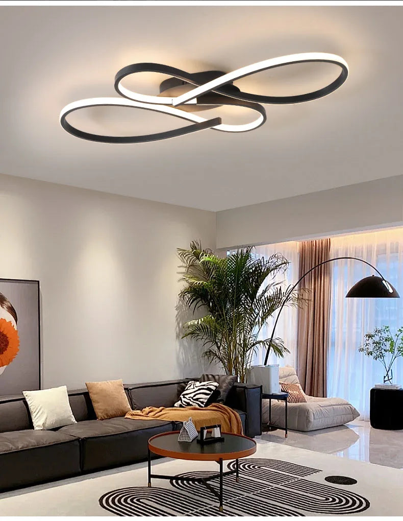 Neue Decke Moderne Kronleuchter Lichter für Wohnzimmer Schlafzimmer Arbeitszimmer Schwarz LED Deckenleuchte für Zimmer Kronleuchter Leuchten.