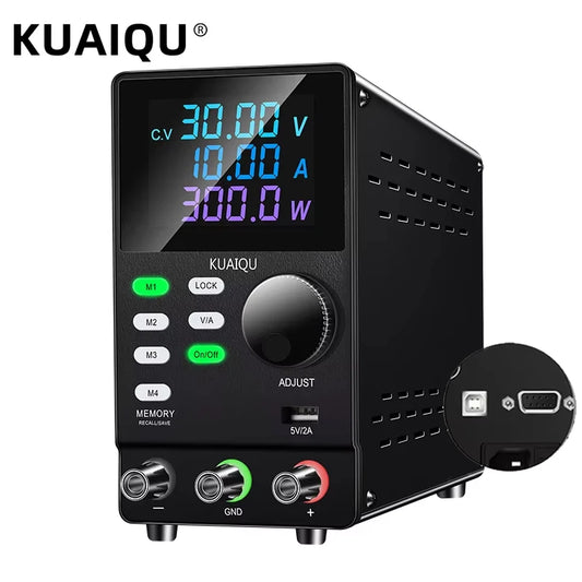 KUAIQU 200V 300V 1A DC Power Supply, 30V Programmable Adjustable Regulated Lab Bench Power Supply with PC Software,Output Switch.