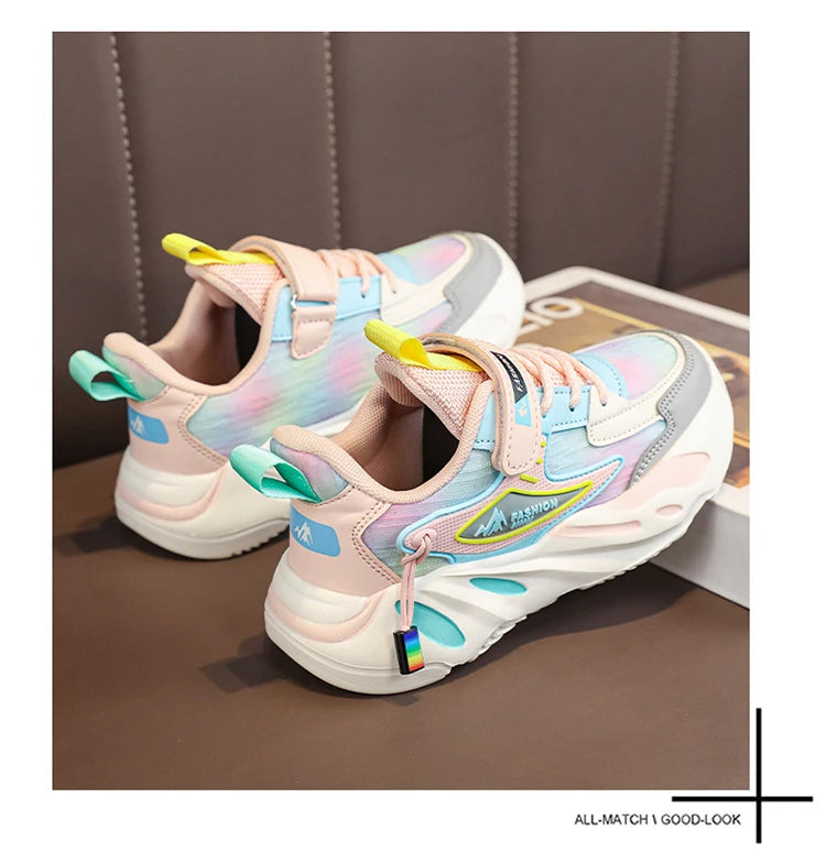 Fashion Children Shoes Girls Sneakers School Sports Summer Mesh Breathable For Kids Tennis Casual Shoes.