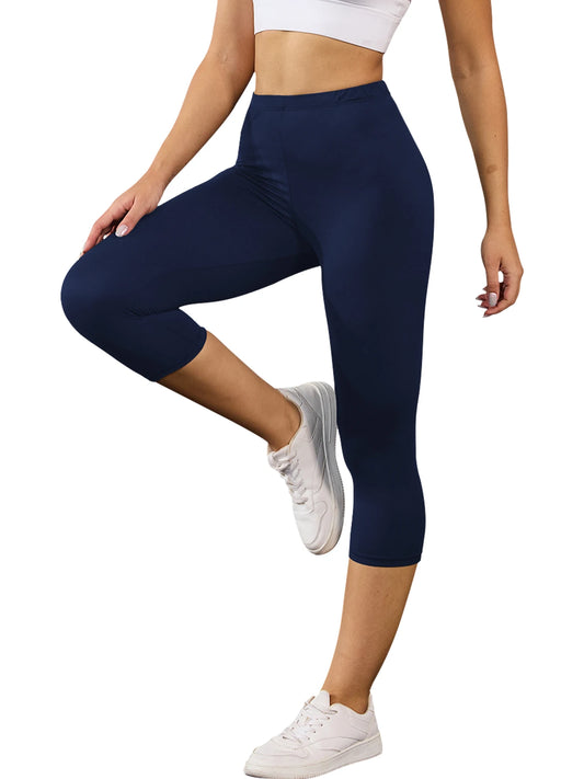 Women's Super Soft Capri Pants High Stretchy Breathable Pants No See Through Workout Running Yoga Athletic Pants Gym Leggings.
