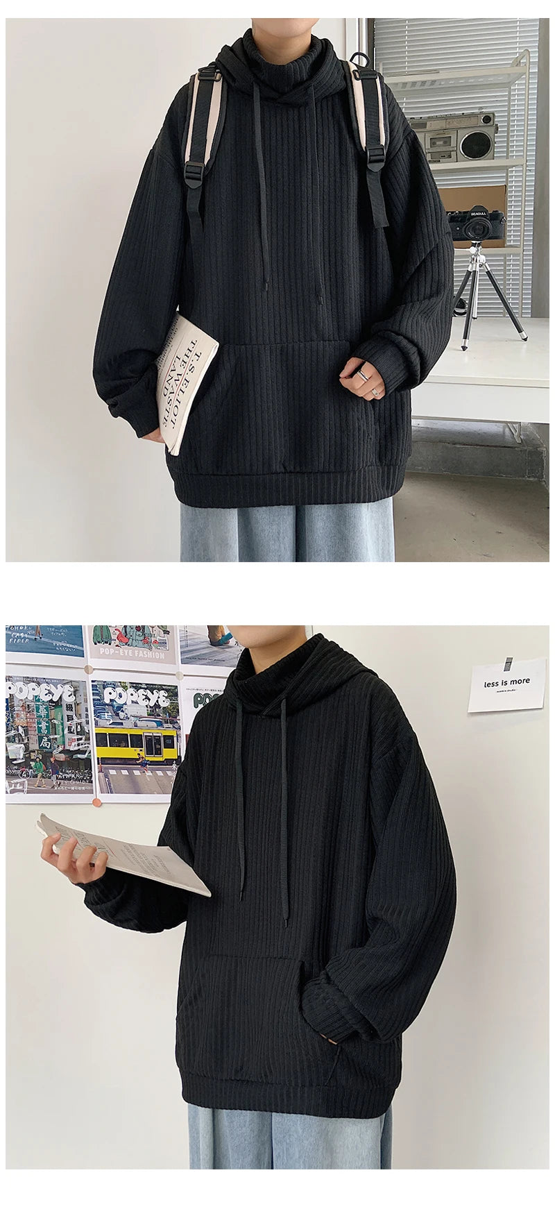 Sweater Men Spring Autumn Men's Hooded Sweater Casual Pullover Warm Knitted Sweatercoat Pull Homme Plus Size 3XL Streetwear.