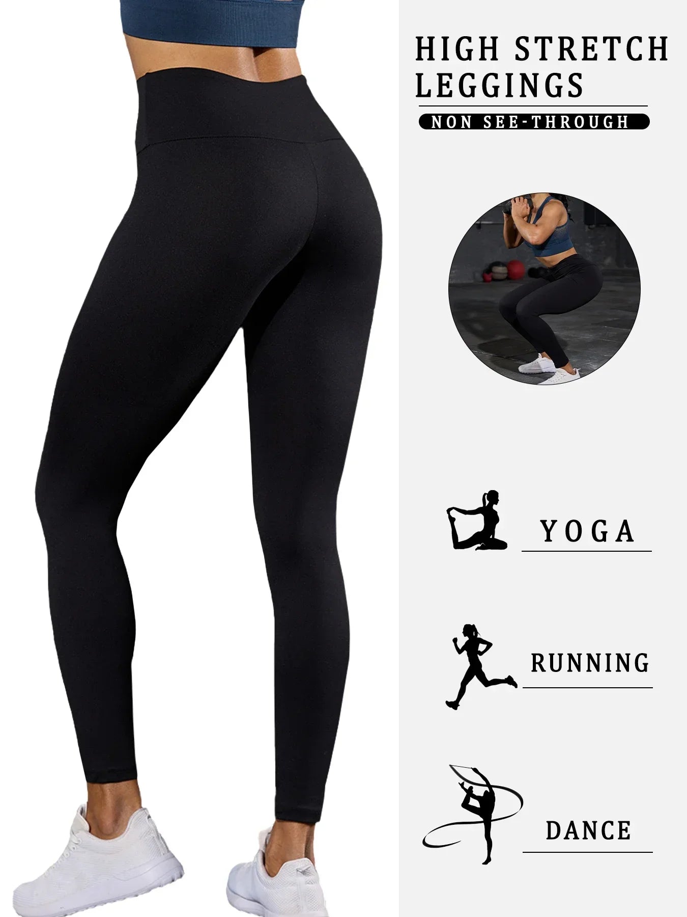 5 Pack Women's Super Soft High Waisted Tummy Control No See Through Workout Yoga Running Athletic Push Up Gym Fitness Leggings.