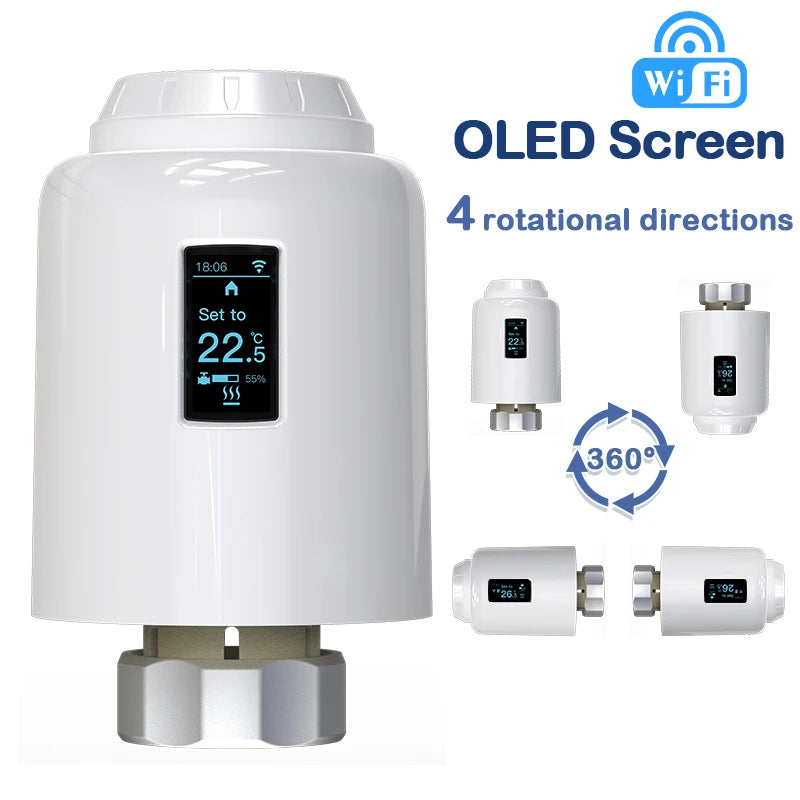 WiFi/Ble/Zigbee Tuya Smart TRV Radiator Actuator Valve Thermostatic Radiator Valve Temperature Controller Alexa Google Home