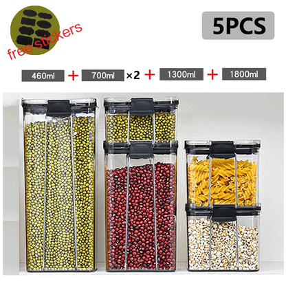 Dry Food Storage Box Food Containers Transparent Stackable Kitchen Spaghetti Noodles Sealed Tank Cans Organizers Bottles
