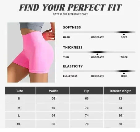 Yoga Shorts Resistance Exercise Shorts Seamless Low Waist Scrunch Bum Gym Shorts Workout Biker Short Stretch Fitness Sportwear.
