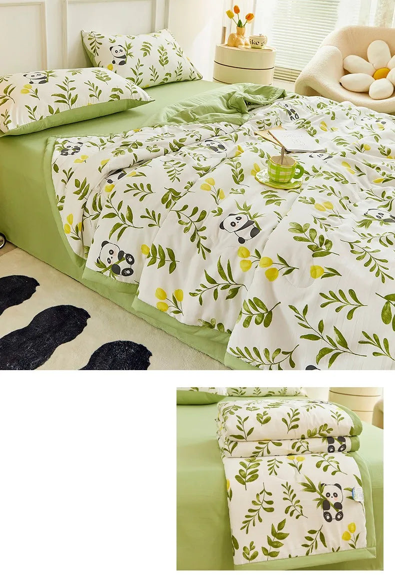 1pc Thin Duvet for Summer Quilt Single/Double/Queen Size Comforter Printed Blanket Home Soft Bedspread edredones (No Pillowcase)