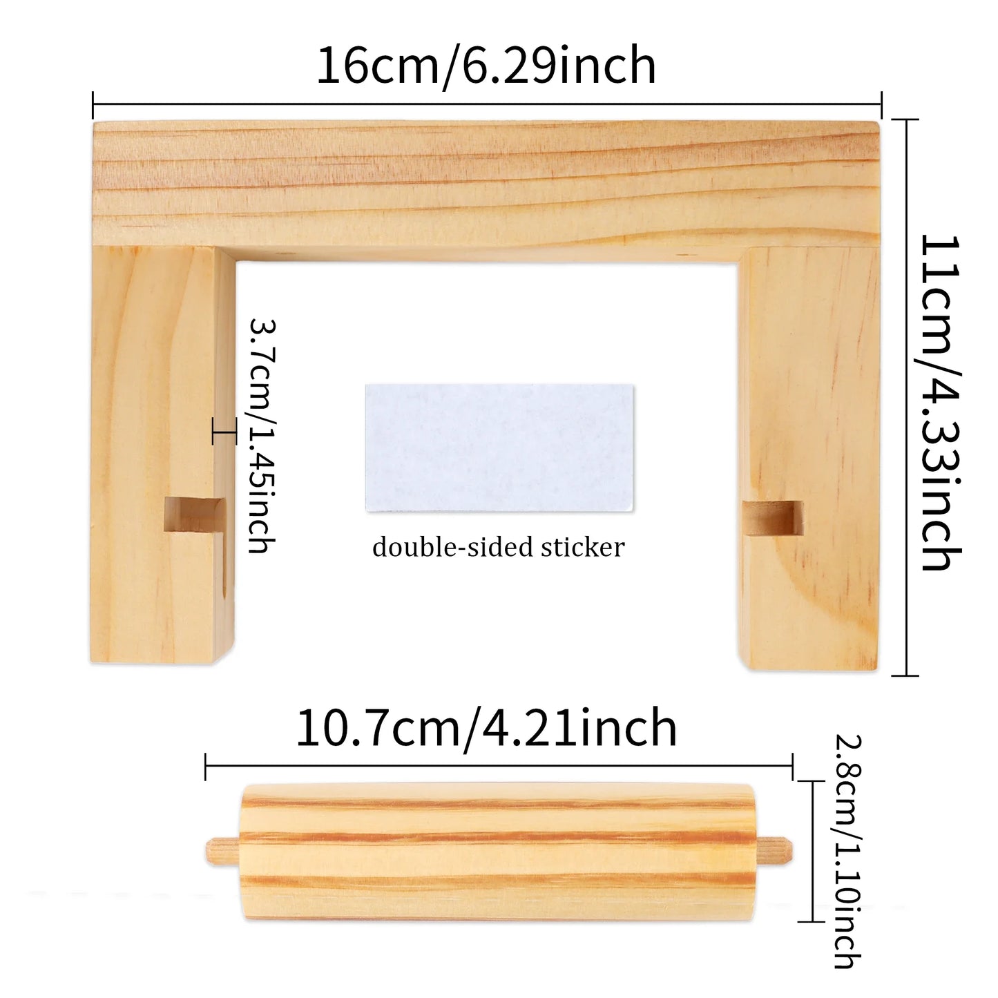 Nagel freier quadratischer Toiletten papier halter aus Holz Bad zubehör Hardware Papier handtuch halter Küchen rolle Papier halter