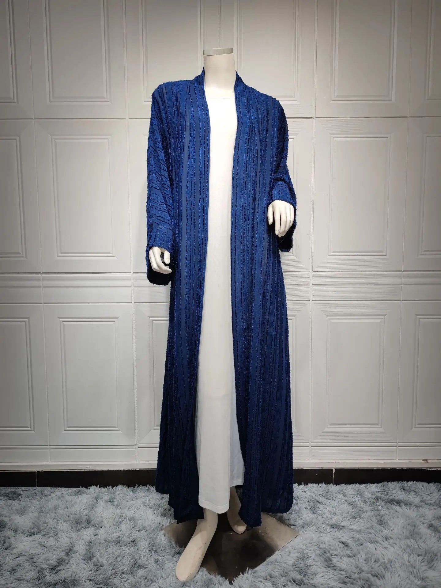 Uni Fashion Muslim Kimono Abaya Solid Striped Retro Ethnic Cardigan Robe Dubai Middle Eastern Saudi Arabia Eid Clothes 2025