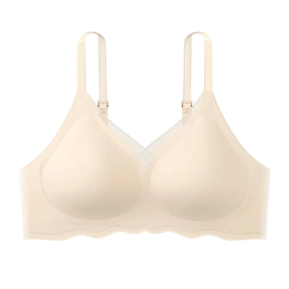 Daily Activities No-wire Bra Beautiful Back Casual Sexy Back Bra Casual Underwear Apricot Solid Pattern All Seasons.