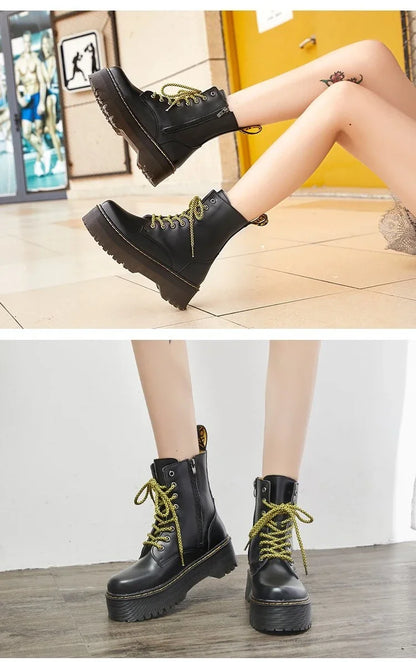 Autumn Winter Fashion Round Toe Lace-up Shoes Womens Boots Zip Ankle Boots For Women High Heels Basics Casual