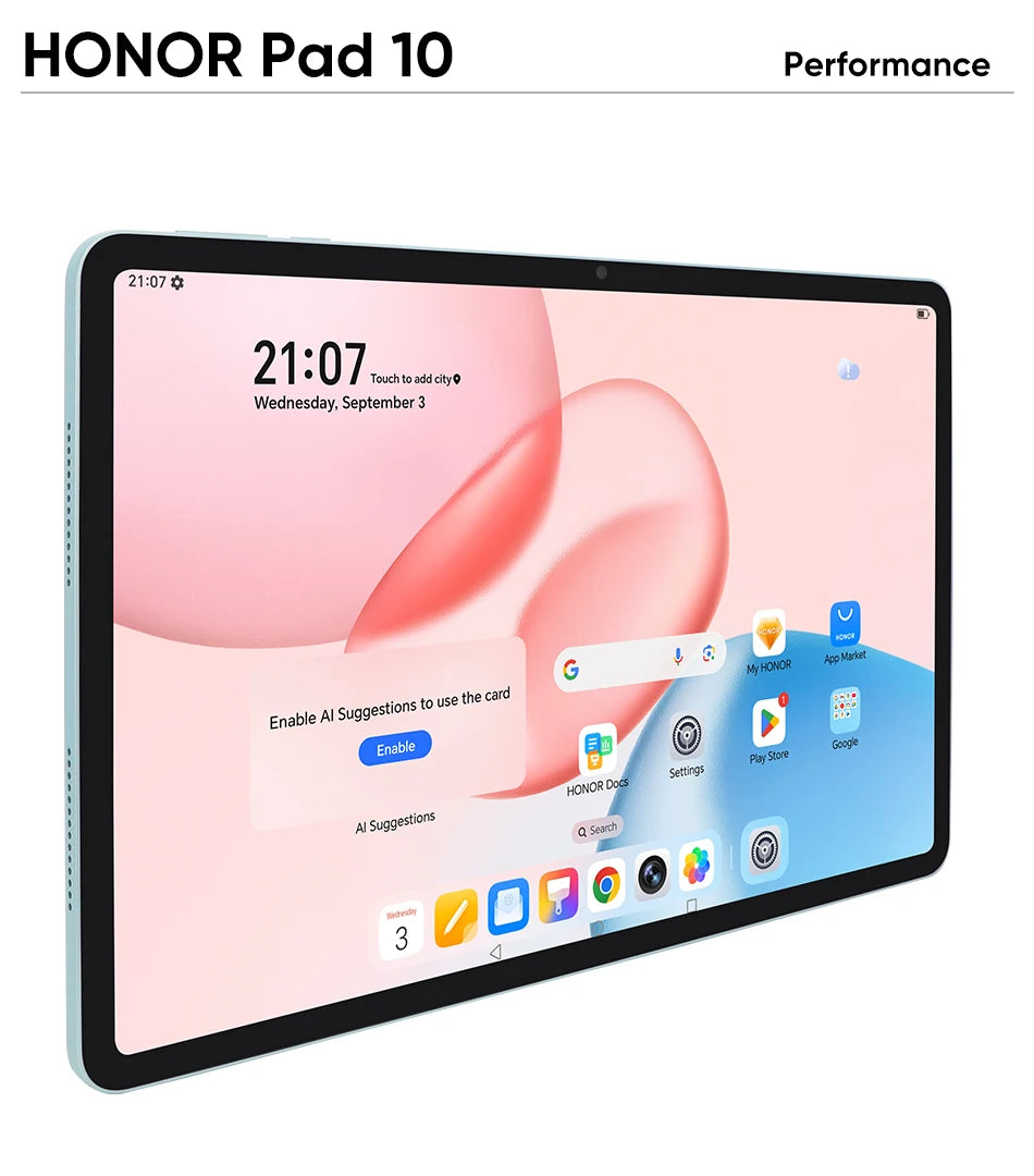 Original HONOR Pad 10 Tablet 2.5K 12.1'' Eye Comfort Display Snapdragon 7 Gen 3 Chipset 10100mAh Battery Painting Tablet.
