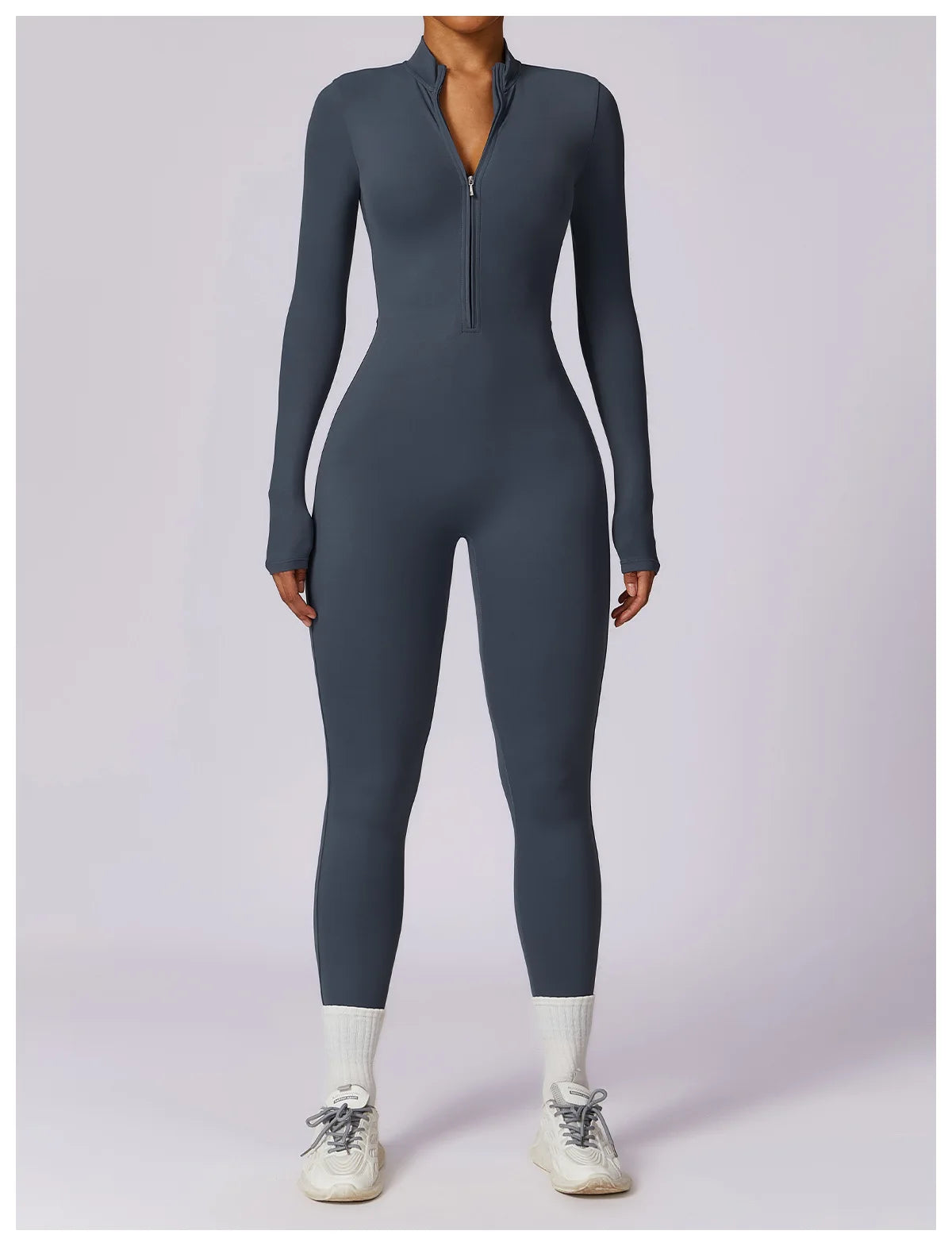 Zipper Long Sleeve Jumpsuit Gym Sportswear Women Yoga Boilersuit Women Sports Jumpsuit Fitness Rompers Stretch Workout Bodysuits.