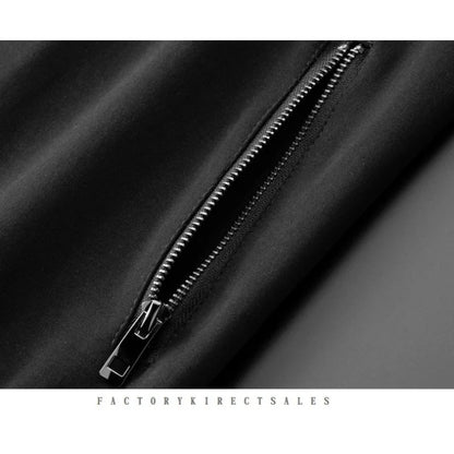 Minglu Spring Autumn Men's Sets Luxury Bee Printed Zipper Sweatshirt Solid Color Leisure Sports Elastic Wasit Pants Man Suits.