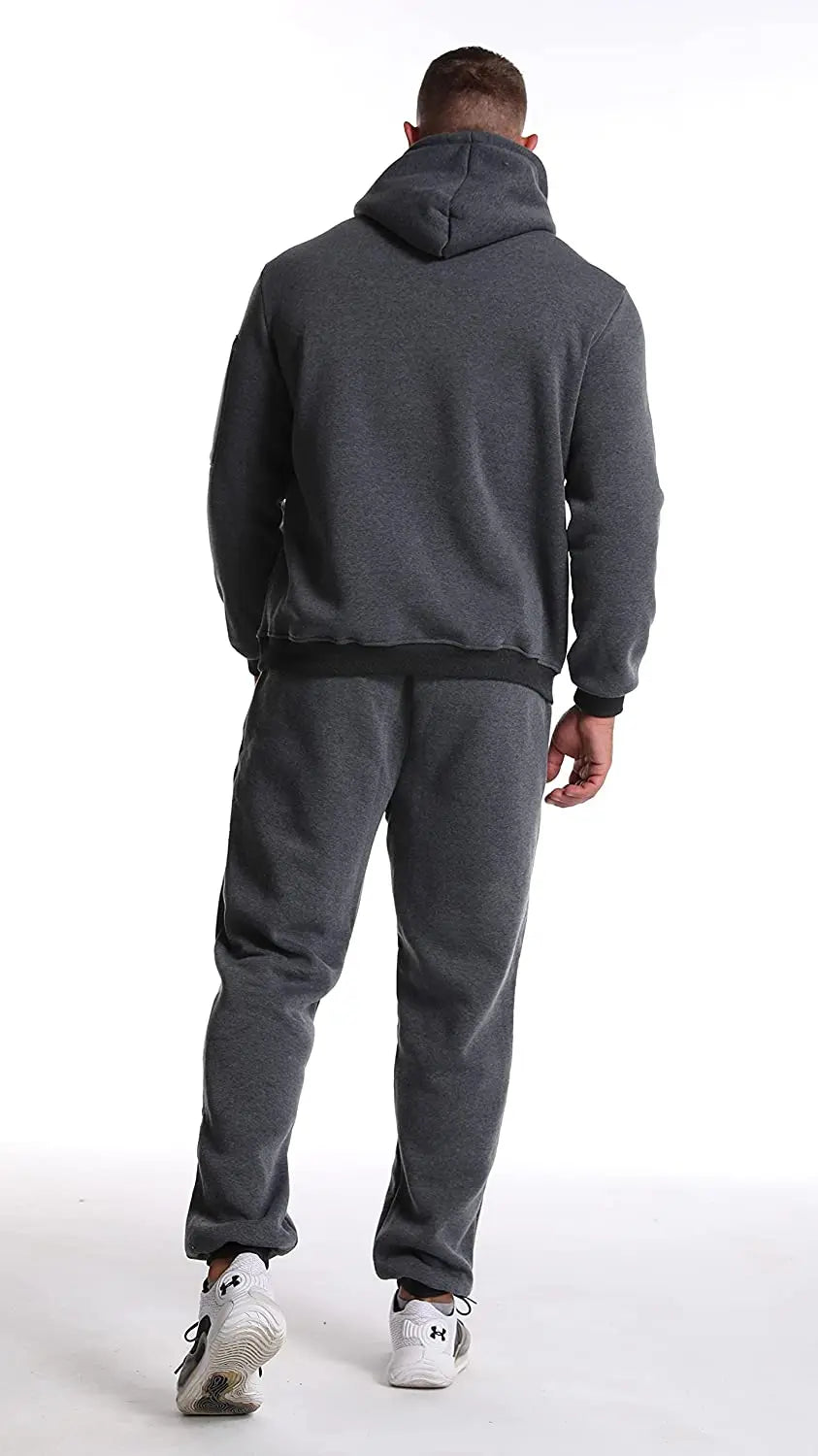 Men's Sportswear Set Two-piece Casual Jogging Warm Breathable Fitness Sportswear Set Military Tactical Hoodie + Trousers.