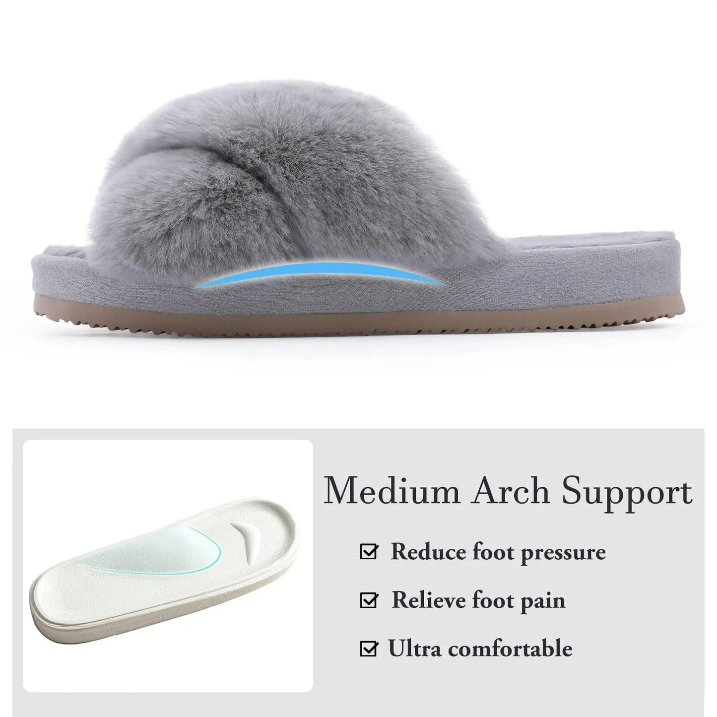 Litfun Fashion Fur Slippers For Women Winter Soft Bottom Cozy Fur Flip Flops Female Indoor Home Fluffy Short Plush Fuzzy Slides.