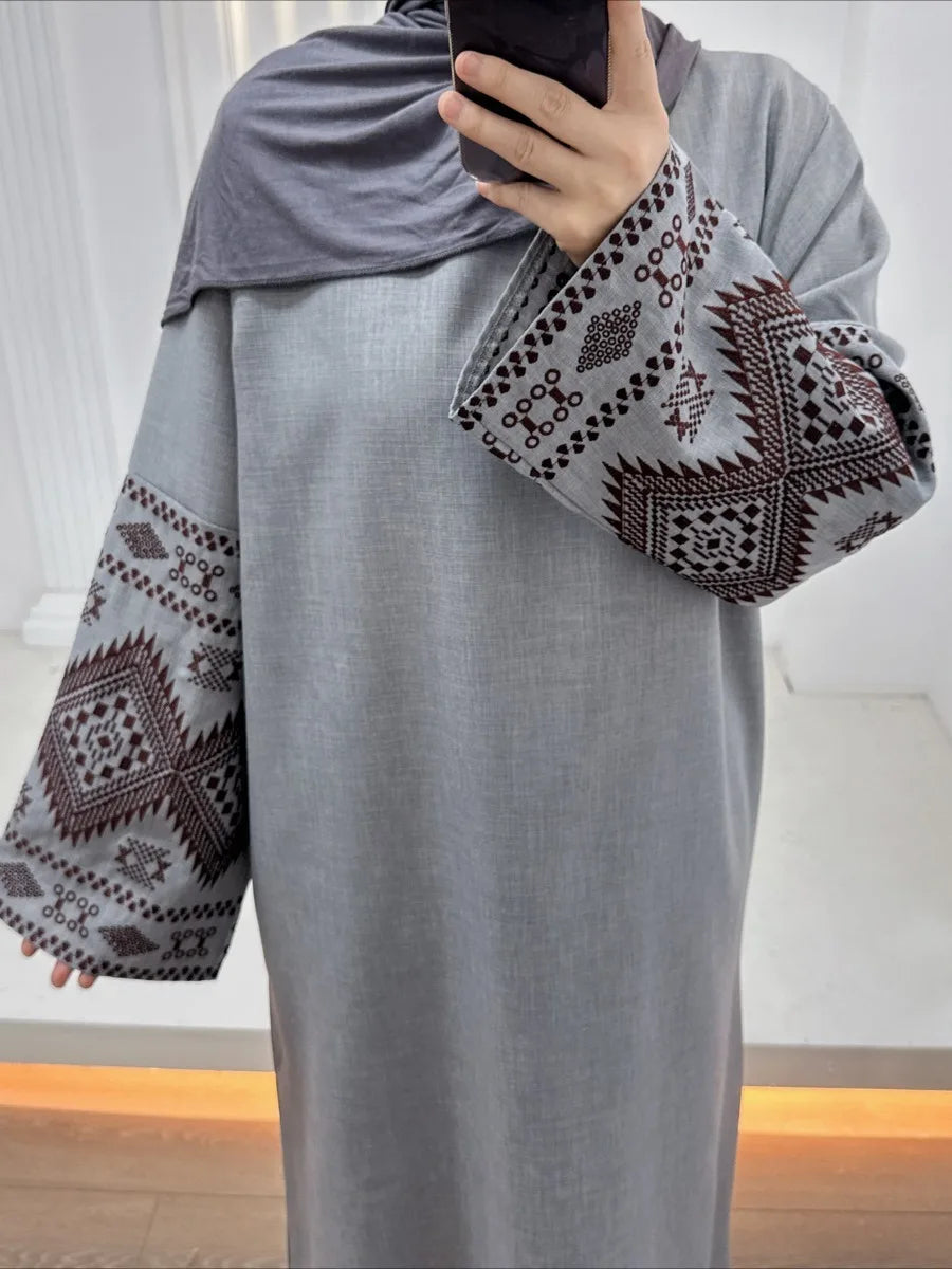 Eid Muslim Abaya for Women Party Embroidery Dresses Kaftan Arab Long Robe Islam Ramadan Dubai Abayas Vestidos Morocco Jalabiya