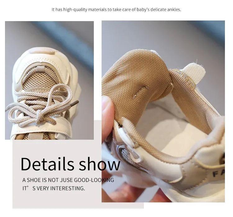 Girl Child Sport Shoe 2024 Spring Mesh Breathable Toddlers School Running Sneakers Fashion Non-slip Kids Boys Basketball Shoes.