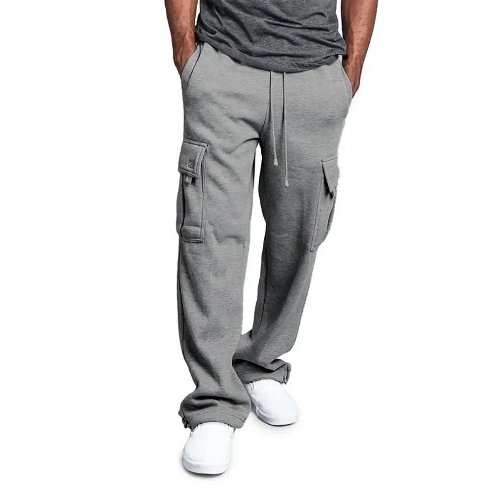 Men's Cargo Sweatpants Autumn Long Pants Loose Sport Fit Jogging Overalls Joggers Sweat Pocket Pants Cargo Trousers Streetwear.