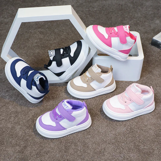 Fashion Kids Sneakers Spring Autumn High Top Breathable Casual Shoes Girls Non-slip Board Shoes Boys Outdoors Basketball Shoes.