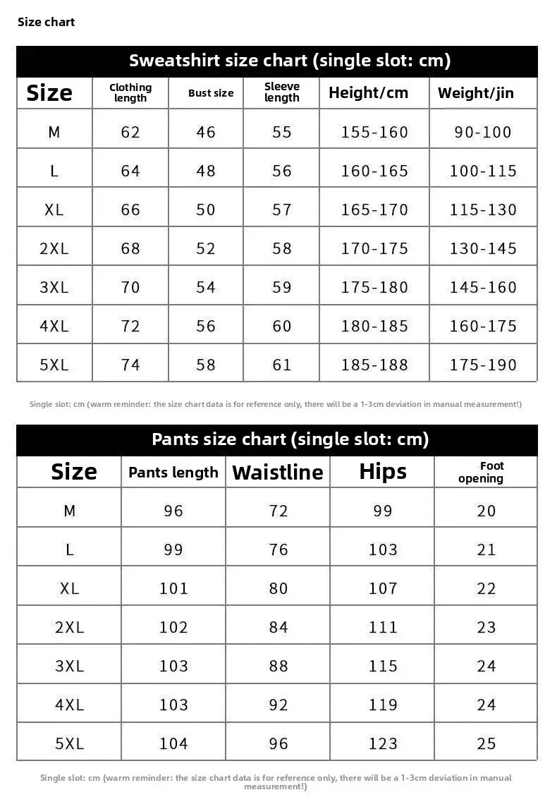 Autumn Winter round Neck Sweatshirt Men Loose Sports American Casual Cotton Fleece Versatile Comfortable Men's Set.