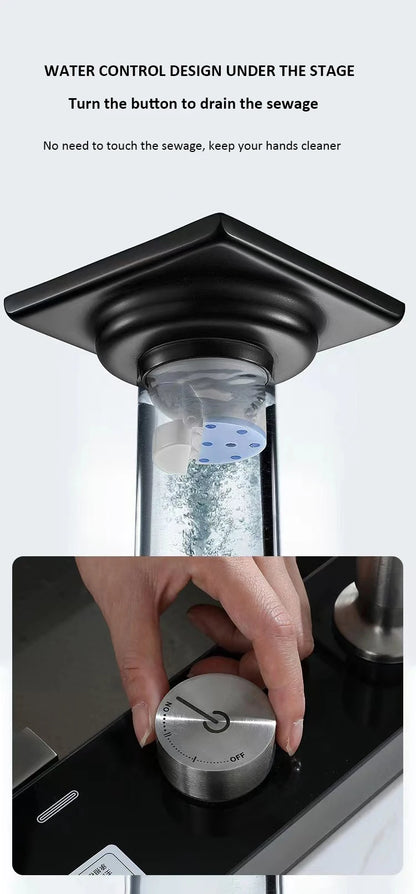 Whale sink kitchen single bowl nano black honeycomb LED digital display flying rain stainless steel large single bowl sink