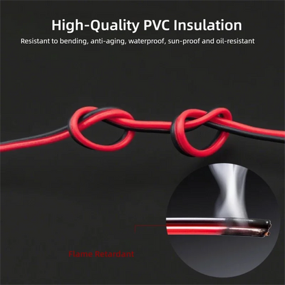 2 Pin Wire Electric Copper Cable 28 26 24 22 20 18 16 AWG LED Strip Lamp Lighting Cable PVC Extend Cord White Black Red UL2468.
