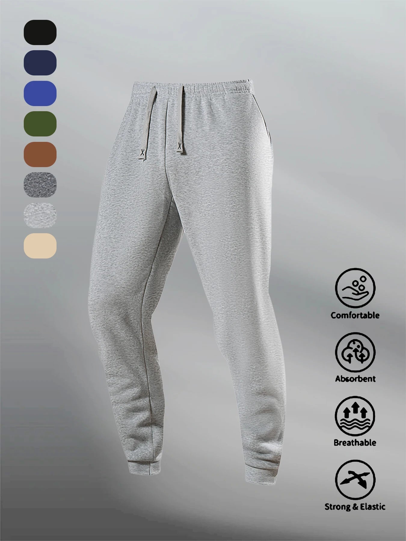Men's Casual Sweatpants Autumn Winter Fleece Sports Pants Daily Unisex Fashion Trousers Solid Color Gym Workout Long Pants.