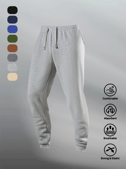 Men's Casual Sweatpants Autumn Winter Fleece Sports Pants Daily Unisex Fashion Trousers Solid Color Gym Workout Long Pants.