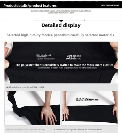 Men's Travel Dress Pants Stretch, No Iron Required Business Trousers, British Classic Slim Fit Lightweight Office Work Pants.