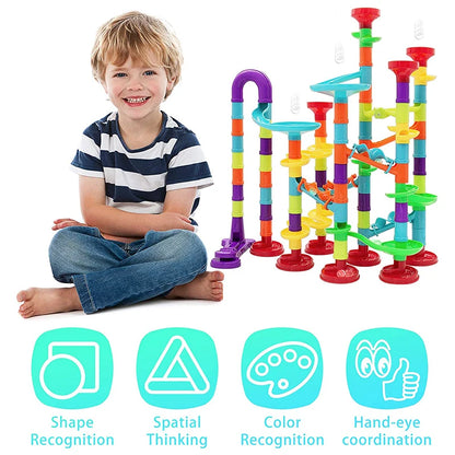 29-142PCS Marble Run Building Blocks Marbles Slide Toys For Children DIY Creativity Constructor Educational Toys Children Gift
