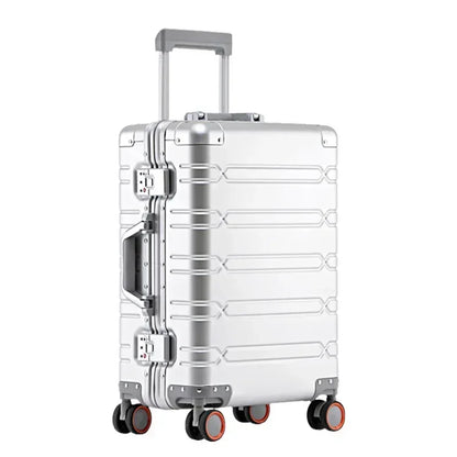 TravelTrolley-Gepäck, 20 Zoll, Handgepäck, Kabinenkoffer, Reisetaschen, Rollgepäck, Reisekoffer aus Aluminium-Magnesium-Legierung.