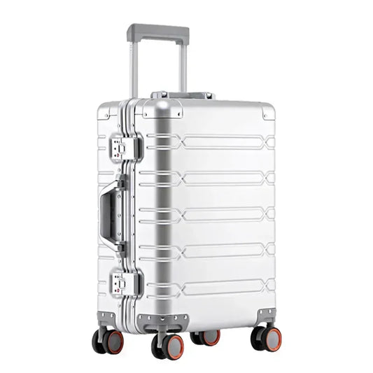 TravelTrolley-Gepäck, 20 Zoll, Handgepäck, Kabinenkoffer, Reisetaschen, Rollgepäck, Reisekoffer aus Aluminium-Magnesium-Legierung.
