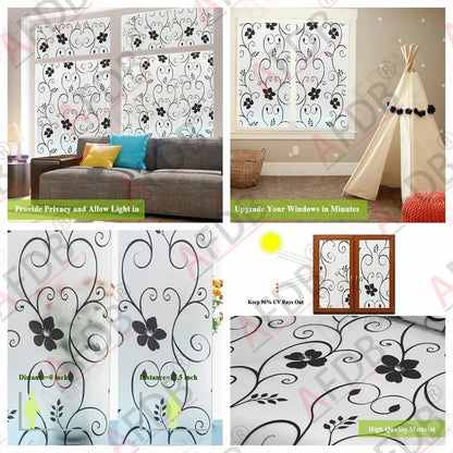 Frosted Window Film Privacy Stickers Opaque Vinyl for Kitchen Bathroom Office Living Room Matte White Glass Stained Decals.