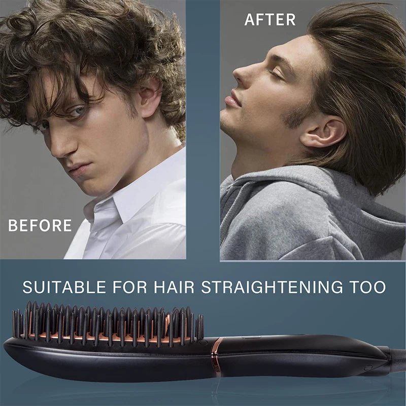 Hot Comb Beard Straightener Brush PTC Multifunctional Household Quick Beard Styler Hair Straightening.