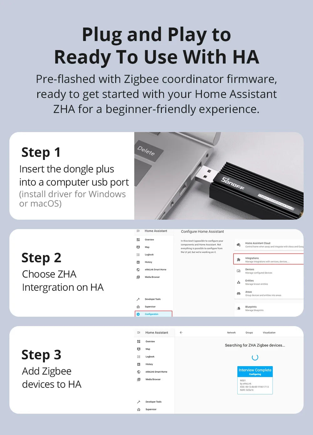 Sonoff Zigbee 3.0 USB-Dongle Plus ZBdongle-E Wireless Zigbee Gateway USB-Schnittstelle Capture EFR32MG21 Google Home Sprachsteuerung.