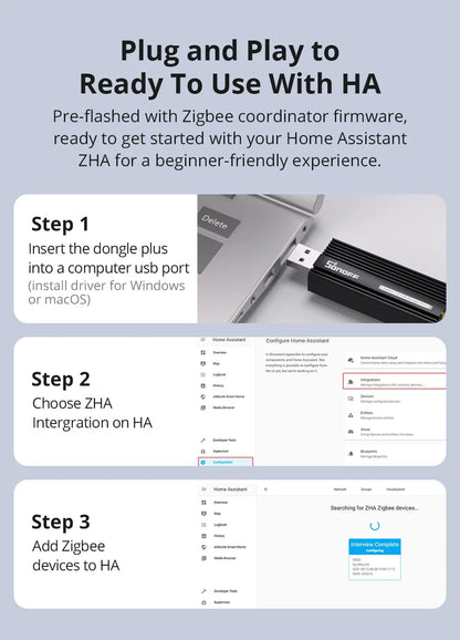 Sonoff Zigbee 3.0 USB-Dongle Plus ZBdongle-E Wireless Zigbee Gateway USB-Schnittstelle Capture EFR32MG21 Google Home Sprachsteuerung.
