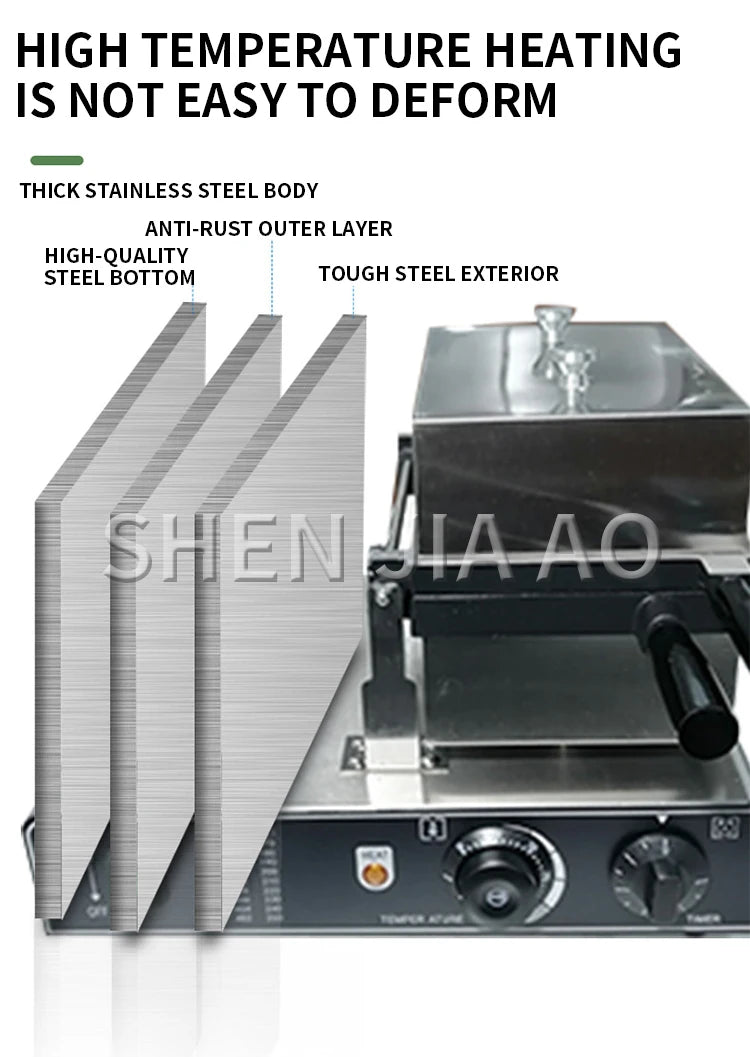 Commercial Taiyaki Bear Shaped Waffle Maker Open Mouth Ice Cream Bear Taiyaki Machine Bear Cone Maker.