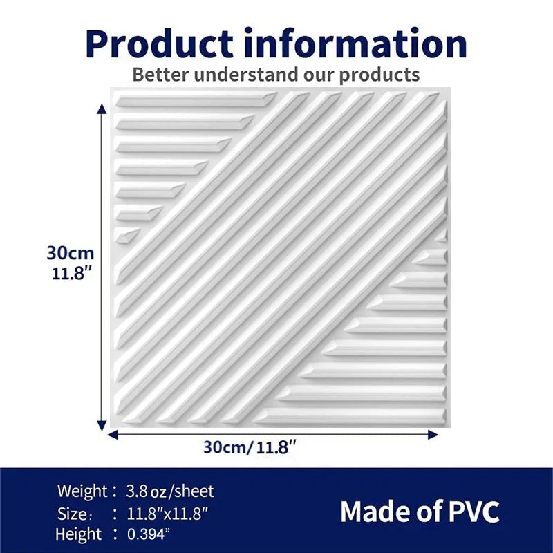 10pcs 30cm Wood grain 3D Stereo Wall Panel Diamond Not self-adhesive tile 3D wall sticker living room Bathroom tile wall paper