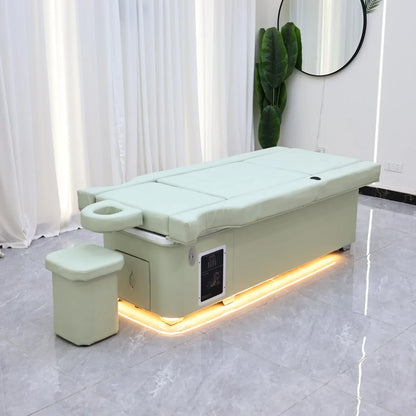 XinSheng 2025 Elektrischer Lift-Shampoo-Bett-Massagetisch – All-in-One-Salonstation mit Begasung, Fußbad und Haarwaschbecken