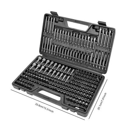 Podofo 208-teiliges Master-Schraubendreher-Bit-Set, 1/4 Zoll Sechskantschaft-Bit-Steckschlüsselsatz, Reparatur-Handwerkzeug-Set für den Heim- und Heimgebrauch