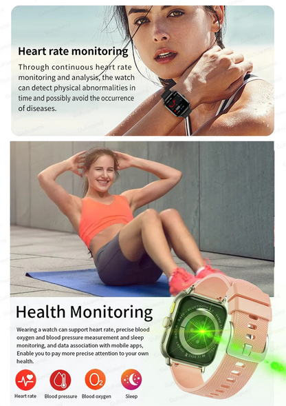 New 1.95" Smart Watch women Voice Call Heart rate Blood Pressure Custom Watches dial GPS Sport trajectory Smartwatch Men Women.