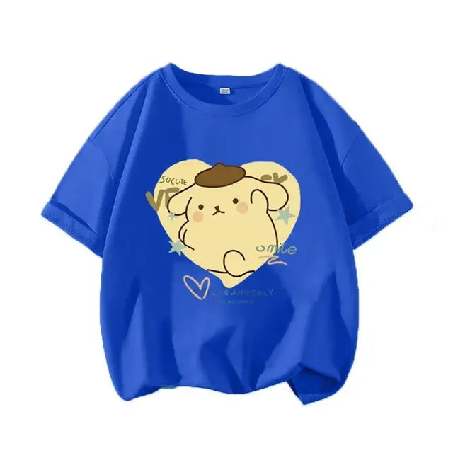 2024 New Summer COTTON T shirt Girls Boys Cinnamoroll T shirt Cartoon Print Kids T-Shirts Children Girls Tops Clothes
