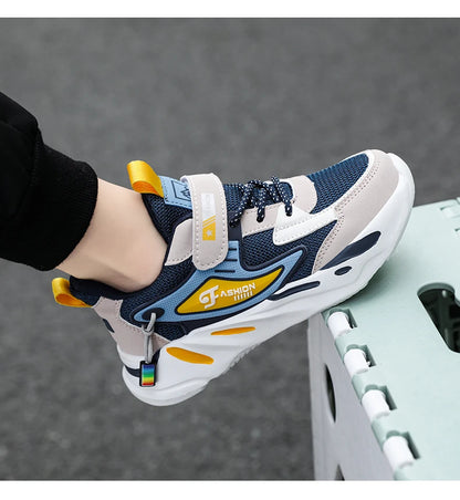 Kids Boy Fashion Trend Casual Sneaker Non-Slip Children's Sports Shoes Breathable Mesh Comfortable Wear.