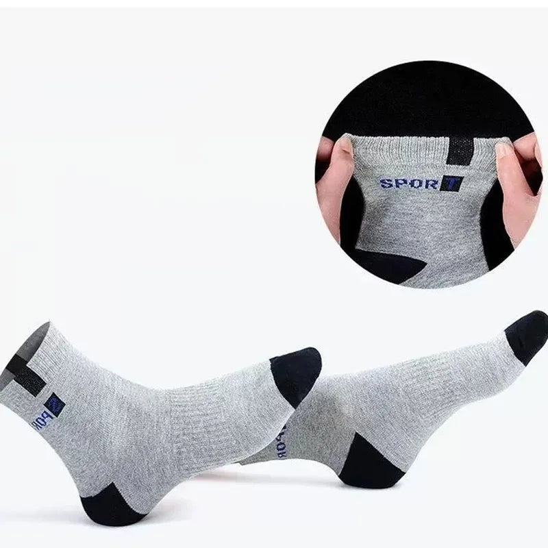 10/5/3pairs Breathable Con Sports Stockings Men Bamboo Fiber Autumn and Winter Men Socks Sweat Absorption Deodorant Business Sox.