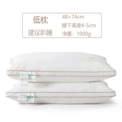 Class A cotton soybean fiber pillow core washable five-star hotel pillow adult neck protection household feather velvet pillow.