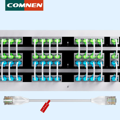 COMNEN 24 Pack Ethernet Lighting Patch Cable Flexiable Slim Cat6a 10G POE LAN Cable  for Switch Ps5 Router Xbox Computer.