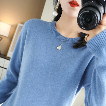 Frauen Pullover Herbst Winter Lange Hülse O-ansatz Pullover Warme Bodenbildung Shirts Koreanische Mode Pullover Strickwaren Weiche Jumper.