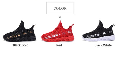 Single Net Children's Running Sneakers Breathable Lightweight Soft Non-slip Leisure Comfortable Walking Boys Girls Casual Shoes.