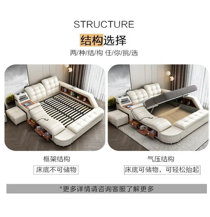 Master Under Storage Doppelbett Ästhetisches Master Nordic Multifunktionales Schlafzimmer Bettgestell Modernes Design Cama Casal Möbel