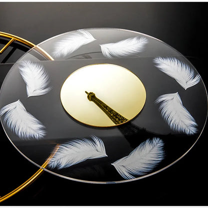 60x36cm Große Wanduhr Moderne Design Feder Luxus Licht Stille Metall Wand Uhr Home Decor Wohnzimmer esszimmer Uhren